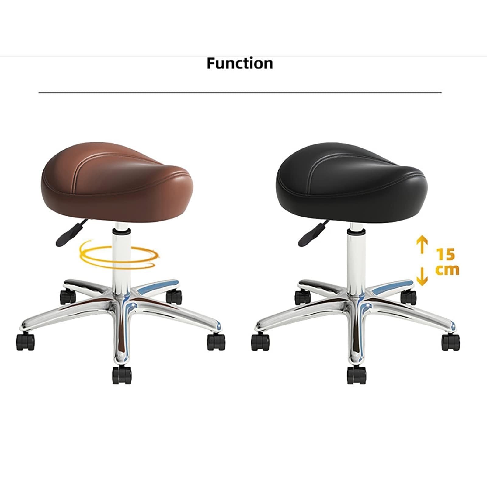 Taburete con sillín Ajustable con Ruedas: Silla con Ruedas ergonómica Resistente for Laboratorio, clínica, Dentista, salón, Masaje, Oficina y Uso doméstico(B)