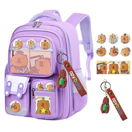 Capybara Backpack Cartoon Backpacks Cute Capibara Stuff Large Capacity Kawaii Back pack with Pins and Accessories