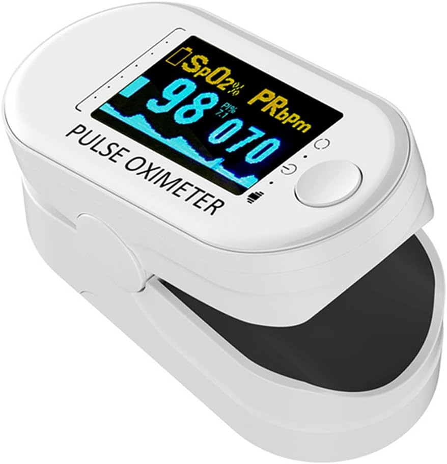 Pulsioxímetro de dedo, Pantalla OLED, Frecuencia cardíaca, Gráfico de barras, Medidor de oxígeno en sangre, Portátil, Fácil de usar, Ligero, Preciso