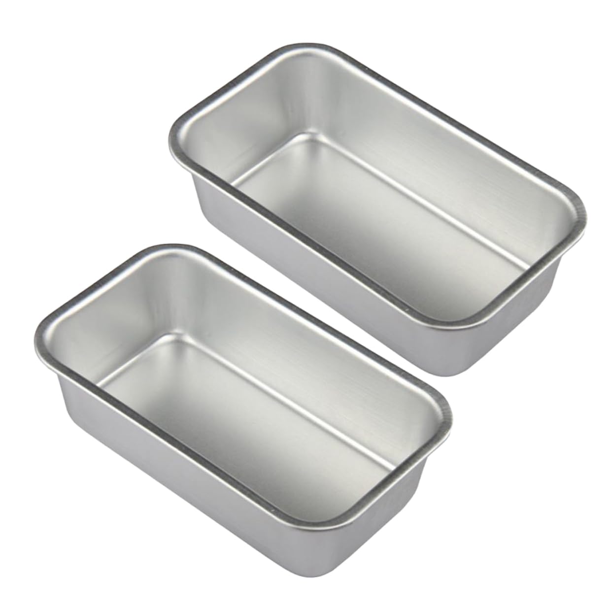 Cabilock 2pcs Nonstick Loaf Pans, Aluminum Alloy, 12x7x3.8cm, Silver, Dishwasher Safe