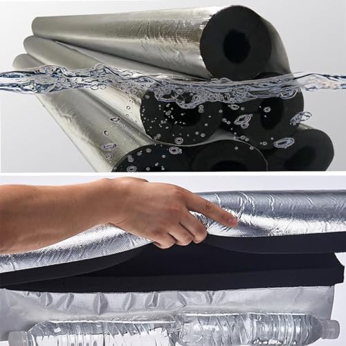 High Resilience Foam Pipe Insulation for Air Conditioners, 1-1/2" ID, Half Split Water Pipe Wrap, Sizes 3/4" to 2-1/2", Durable Thermal Protection & Energy Efficiency