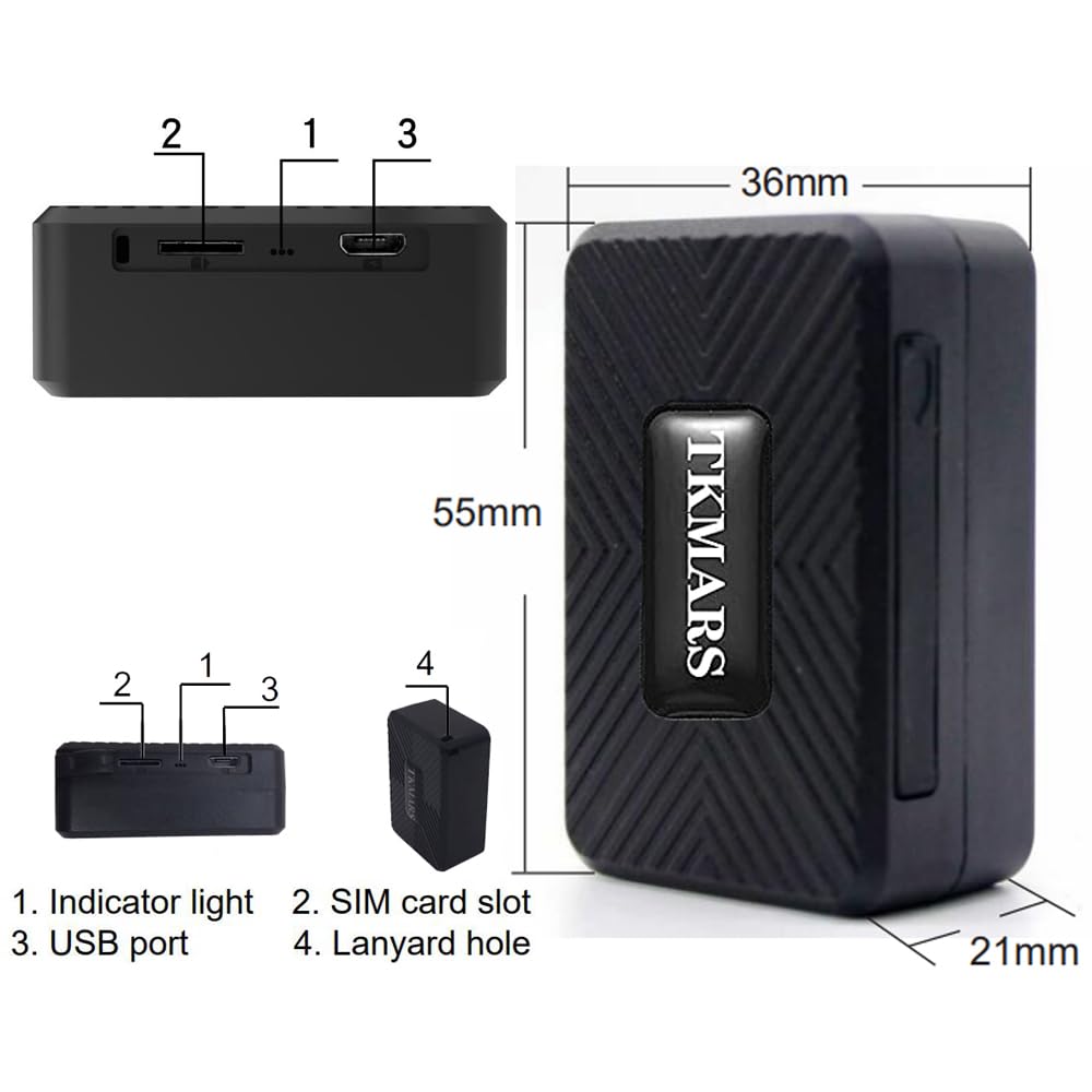 Localizador GPS para Coche Moto Bicicleta Niño, Alarma Moto,Mini Rastreador GPS Alarmas Múltiples Antirrobo Puede, GPS Tracker Impermeable,con Imán,Electric - Fence