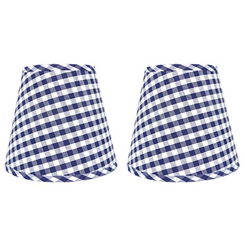 Eastlion 2 Pack 6.2" E14 Nachttisch Lampenschirm Wandleuchte Kristall Kronleuchter Lampenschirme,Blau