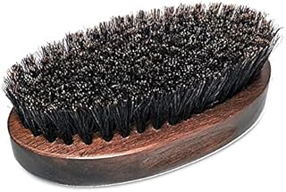 Boar Bristle Beard Brush for Men Made By Wood, Hannana Classical Black Wood Walnut Style Handle, Beard Straightener Brush Make Beard Soften Clean, Gift for Men(1 Pack)