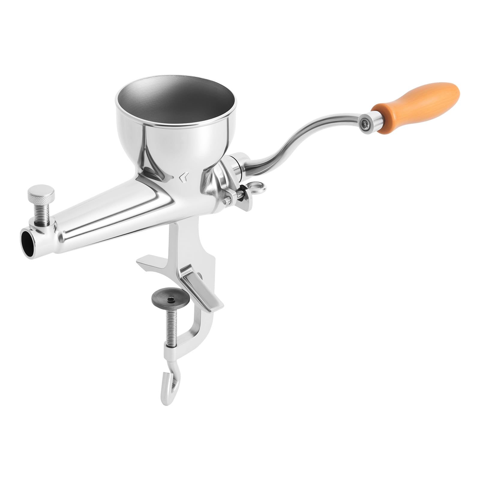 Extracteur de jus, manuel, en acier inoxydable, 32 cm, professionnel, pour fruits, légumes, herbe de blé et légumes à feuilles, avec borne à vis, en acier inoxydable argenté