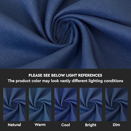 Image of Encasa XO Table Runner for 8 Seater | Cotton Canvas Fabric | Size 13x91 in | Cobalt Solid Color | Machine Washable & Durable