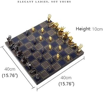 メタル　チェスボード　駒 年代物 メタル チェスボード 駒