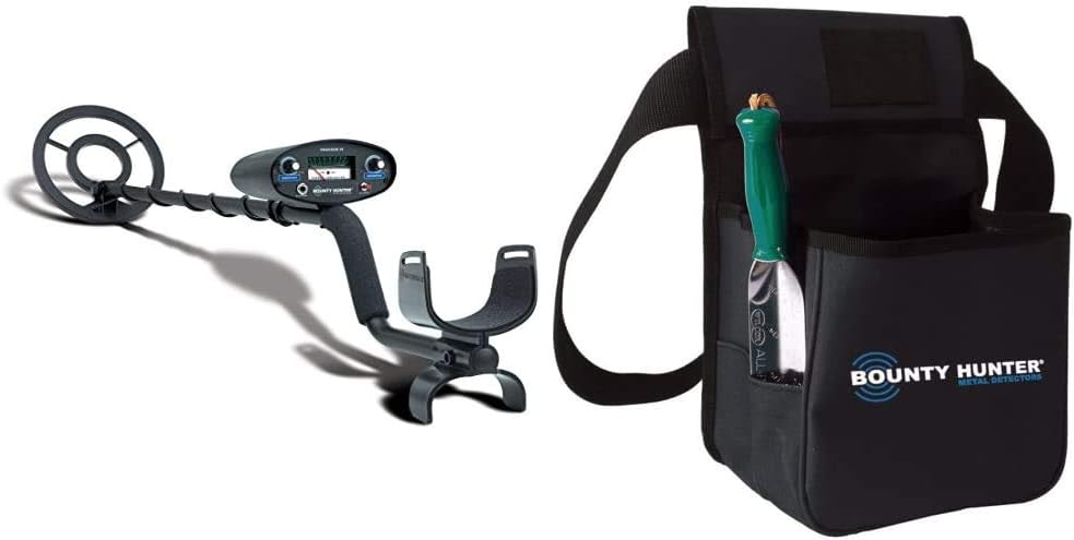 Bounty Hunter TK4 Tracker IV Metal Detector & Hunter TP-KIT-W Pouch and Trowel Combo Kit