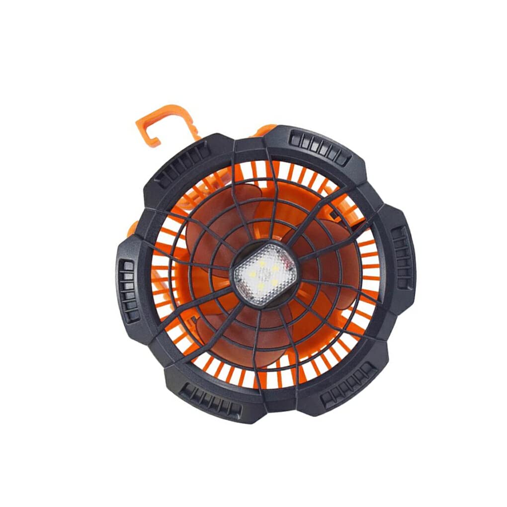 Linterna de velocidad ajustable móvil con carga recargable por USB, ventilador de Camping, ventiladores de iluminación refrigerados por aire, dormitorio, oficina, viaje, X10/naranja