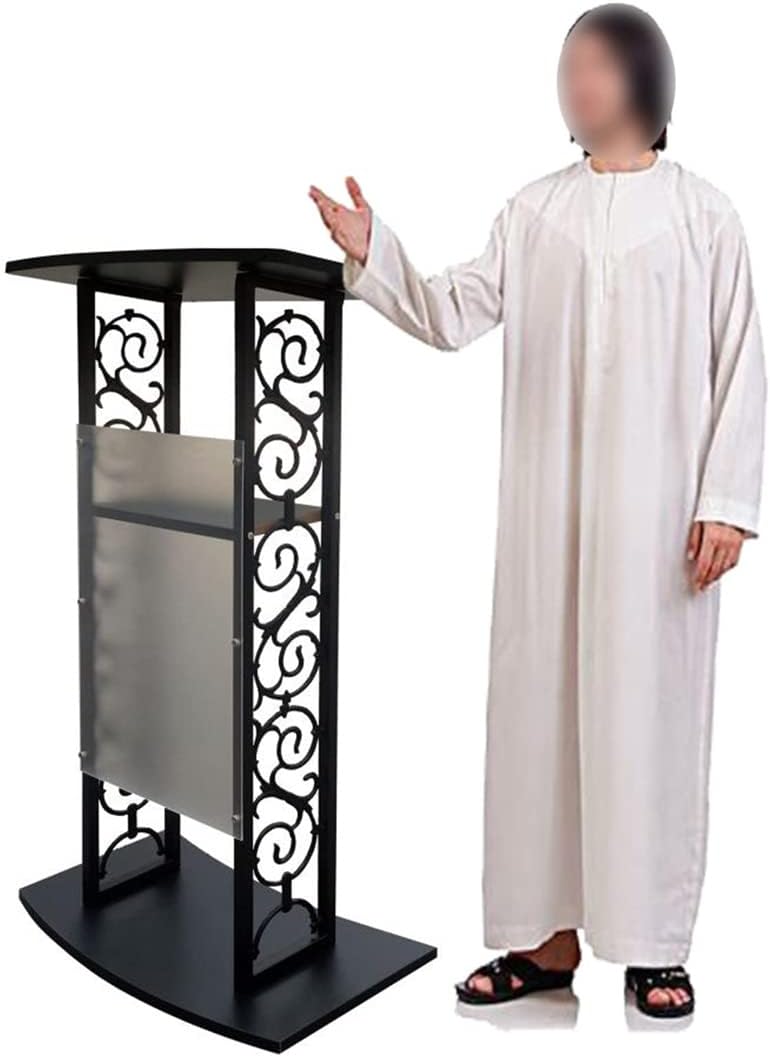 Podium Reception Desk Black Wrought Iron Reception Desk is Suitable for Conference Room, Church, Company, Hotel, Wedding : Office Products