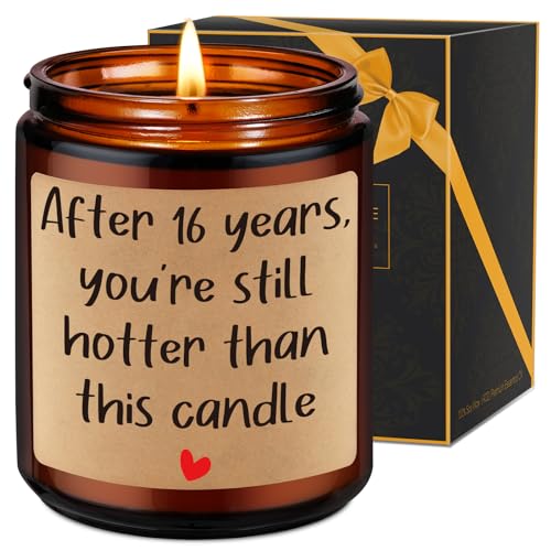 Fairys Gift 16 Year Anniversary Candle Gifts for Him Her Husband Wife BF Girlfriend Funny 16th Anniversary Wedding Gifts for Couples 16th Anniv. Wax Presents for Men Women Happy Sixteenth Anniv.