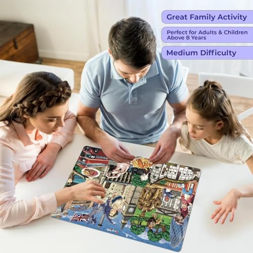 Image of 250 Pieces Paris City Theme Jigsaw Puzzle - Educational Brain Booster and Fun Puzzle for Adults & Kids, Includes Paris Landmarks Learning Leaflet, for Boys & Girls 7+