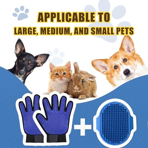 Image of NVNAN Cat & Dog Grooming Glove and Curry Brush Set