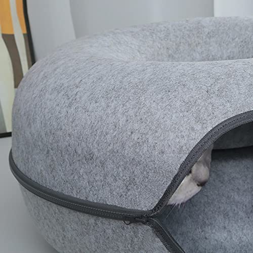Cama de túnel de gato, cama de gato ninho de gato com design redondo, caverna de gato de túnel de ro