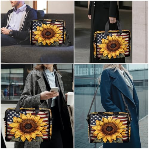 Maletín para portátil con diseño retro y bandera americana miniatura 7