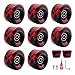 Mruabtiy 8 Pack Roller Skate Wheels with Bearings Installed with 2 Toe Stoppers for Double Row Skating Skateboard 82A 32mm x 58mm(Red)