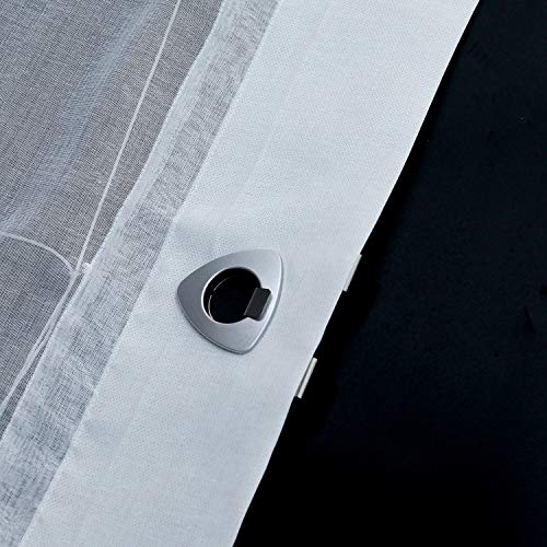 ESLIR Roman Blind No Drilling Required Roman Curtain with Eyelets Transparent Curtains with U-Hook Eyelet Roller Blind Voile Colour Gradient Pattern - Image 4