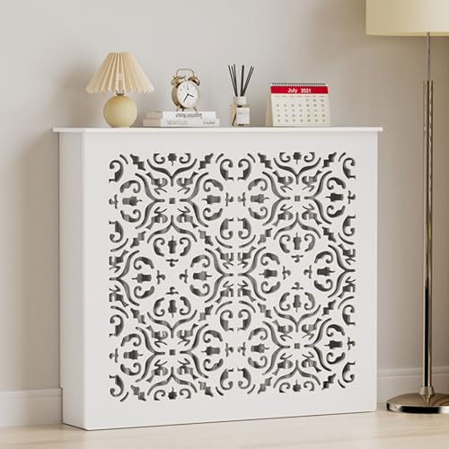 Cubreradiadores Modernos Madera Blanco Cubre Radiador Domésticos, Ocultar Tuberías Desordenadas En Baños, Hogares, Salas Estar Oficinas, Dormitorios Y Calefacción Decoración(L60 X H70 X W15cm)