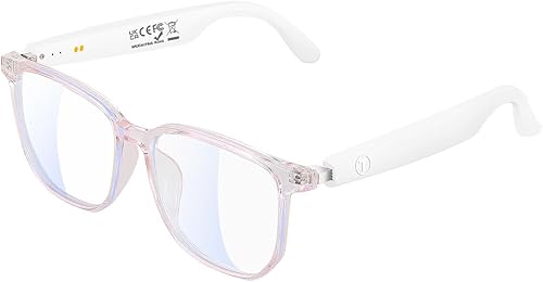 Lentes de luz Bluetooth anti-azul, lentes inteligentes con Bluetooth para mujer, control de voz, estilo de oreja abierta, escucha música y llamadas