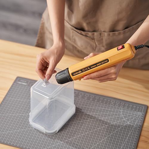 COWALT Mini Heat Gun 380W – Dual Temp Hot Air Tool with Long 4.9ft Cable & Nozzle for Phone Repair, Vinyl Wrap, Shrink Tubing, DIY Crafts, Embossing, Candle Making – Portable & Overload Protected - Thumbnail 6