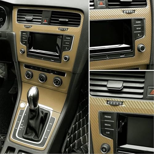 Image of WALLMATE Carbon & Matellic Wrap Sheet Roll Film Sticker Decal Waterproof Car Styling Wrap Auto Vehicle Accessories (12x56 Inch, 3D Gold Carbon)