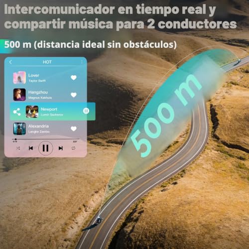 Intercomunicador de moto sin interferencias Bluetooth 5.4 y audio Hi-Fi 500m 2