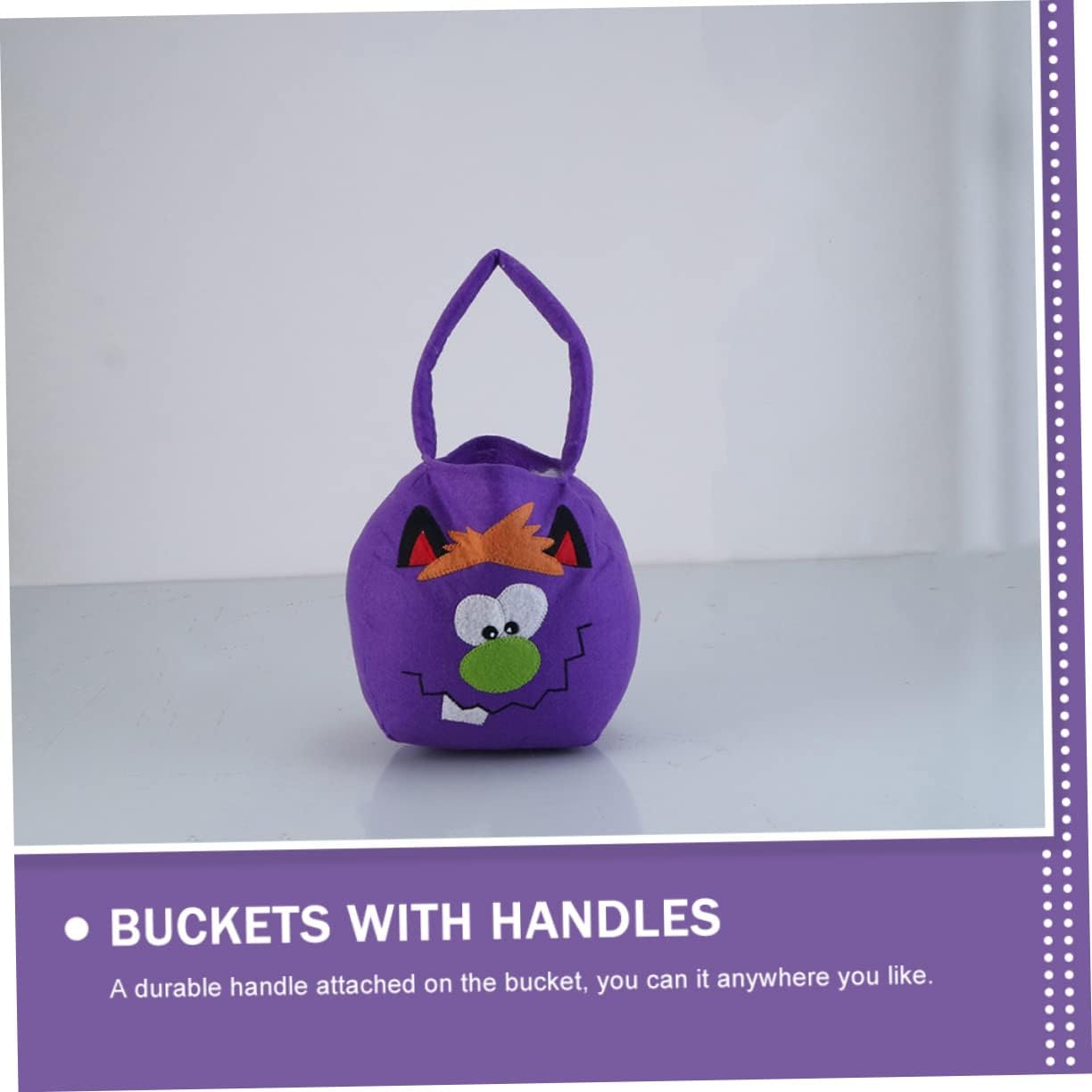 Halloween Candy Pouch Short Plush Handheld Candy Bucket for Garden image 2