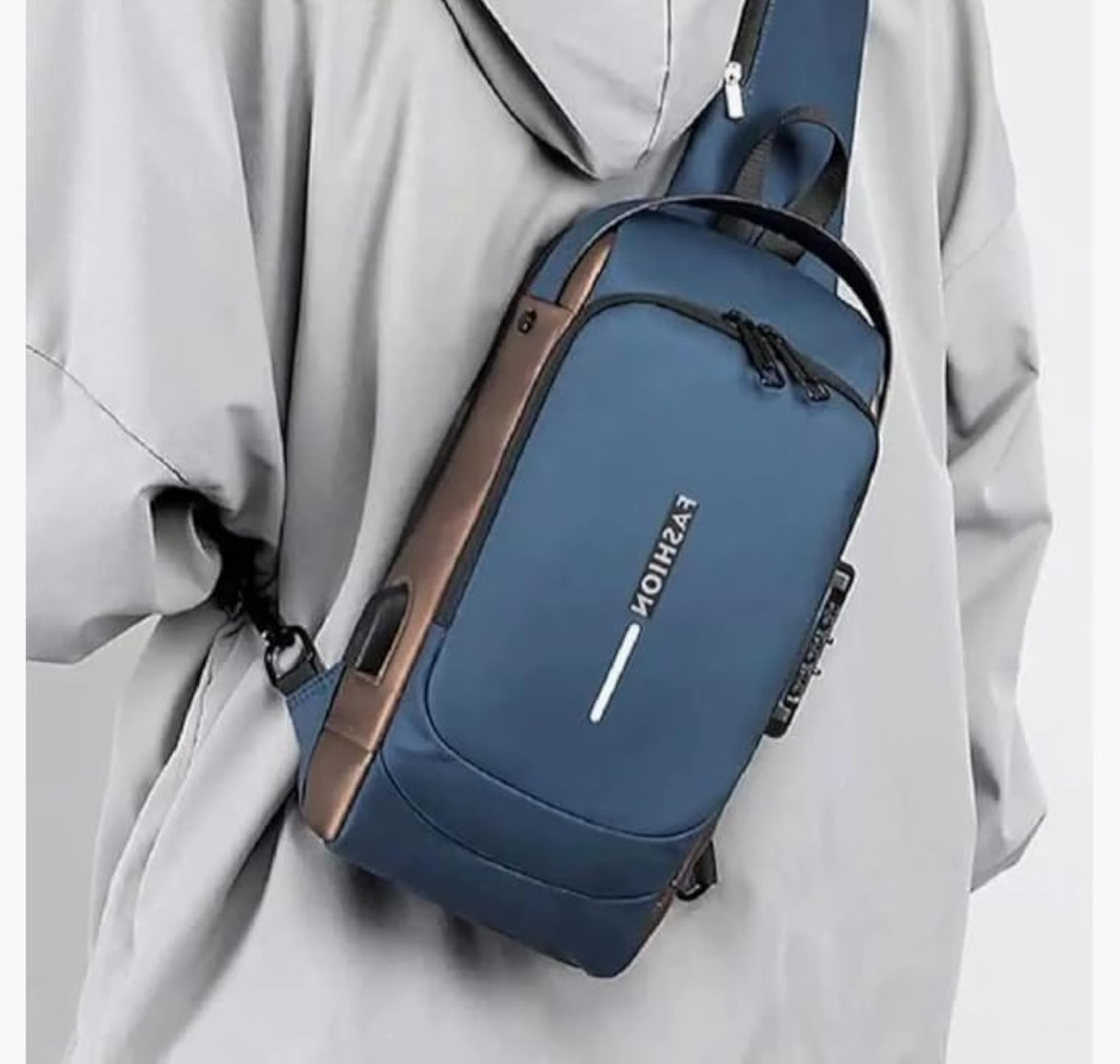Fashion Sling Bag with USB Charging Port