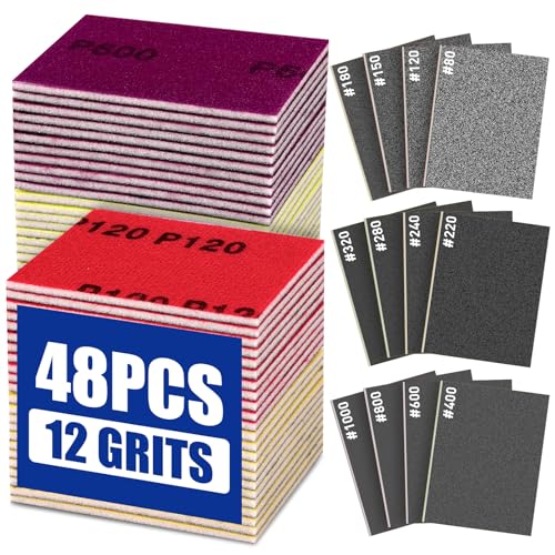 48Pcs Sanding Sponge Set for Versatile Smoothing