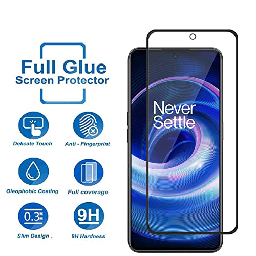 Image of (Pack of 1 Tempered Glass Compatible for OnePlus 10R / OnePlus 10T 5G | Edge to Edge Coverage Screen Protector Guard | Full Screen Protector