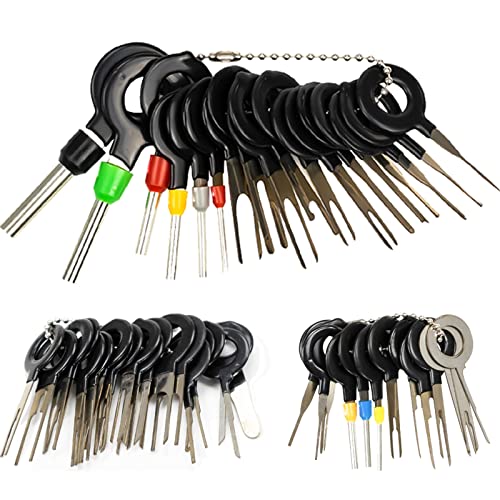 AUTOXBERT 52PCs Terminal Removal Tool Kit Depinning Tool Electrical Connector Pin Extractor Tool Set Wire Release Terminal Ejector Kit for Automotive Car Household Devices