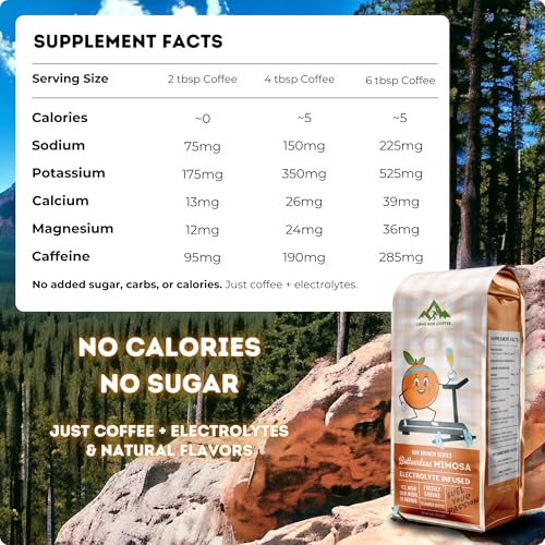 Image of Long Run Coffee - Hydrating Coffee with Electrolytes - All Natural Energy + Hydration + Recovery for Athletes - Stomach Friendly Electrolyte Coffee for Runners (5lb, Orange Peel Infused)