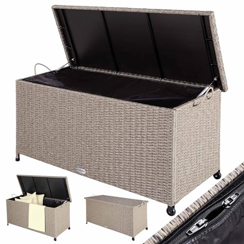 Casaria® Baule Giardino XXL 117x53x60cm Ruote 270L Salvaspazio Impermeabile Resistente Cassettone...