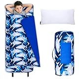 Wildkin Nap Mat with Pillow for Toddler Boys and Girls, Perfect Size for Daycare and Preschool, Designed to Fit on a Standard Cot, Patterns Coordinate with Our Lunch Boxes and Backpacks, Sharks