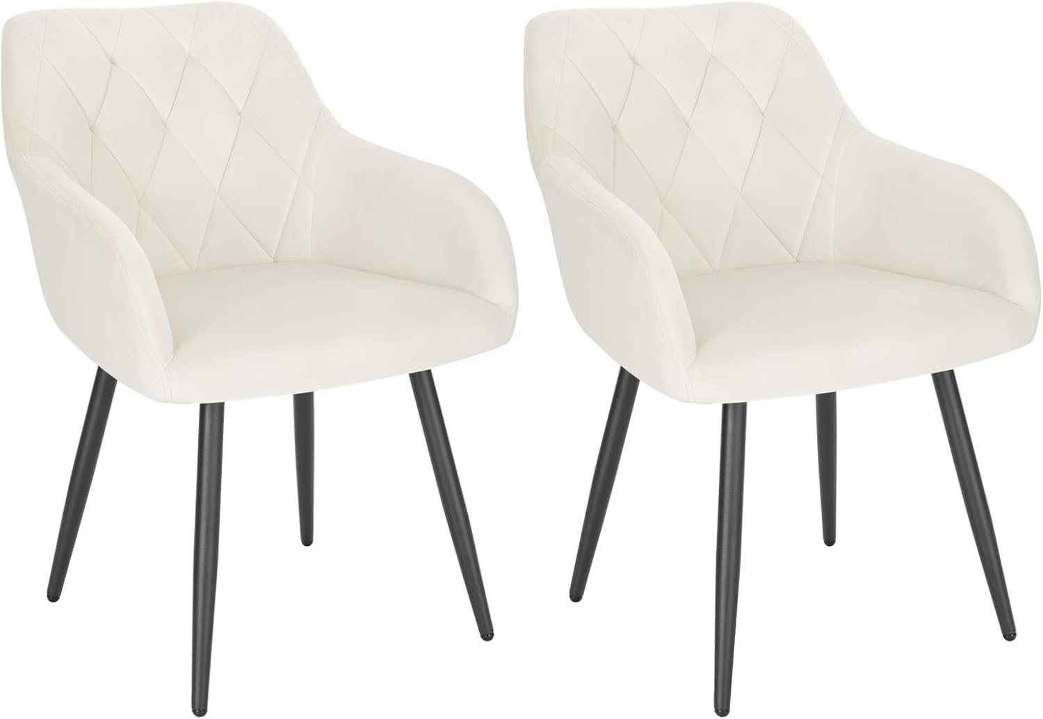 Sedia Da Pranzo WOLTU Imbottita - Velluto Crema Con Braccioli E Gambe Metallo - Foto 11