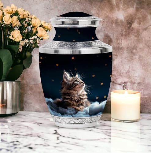 Image of Stargazer's Pet Urn Cat Urns for Ashes - Urns for Burial - Urns for Sale - Cremation Companion Urns - Funeral Ashes Urn - Cremains Containers (10 inch)