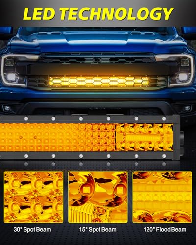Image of 30 Inch Amber LED Light Bar 230W Combo Quad Row Off Road Light