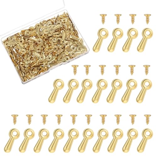 Image of 200 Pcs Picture Frame Backing Clips Picture Frame Repair Kit Turn Button with 200 Pcs Screws Photo Frames Hardware Backing Clips for Hanging, Photos, Drawing