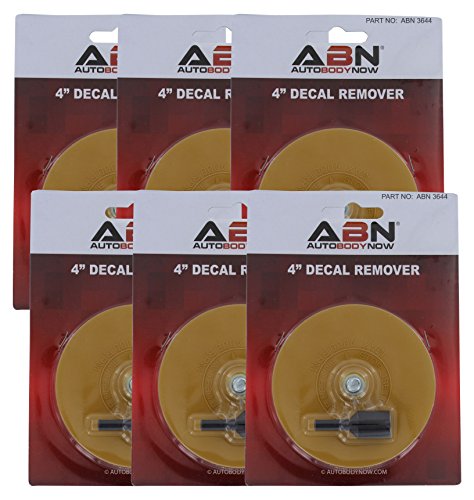 Abn Rubber Eraser Wheel 4In Pad & Adapter 6-Pack – Pinstripe, Adhesive Remover, Vinyl Decal, Graphics Removal Tool #TOP1