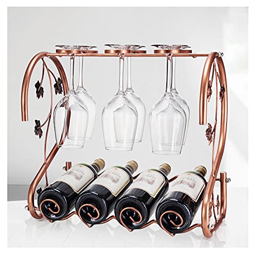 Soporte para vino con capacidad 4 botellas y 6 copas miniatura 1