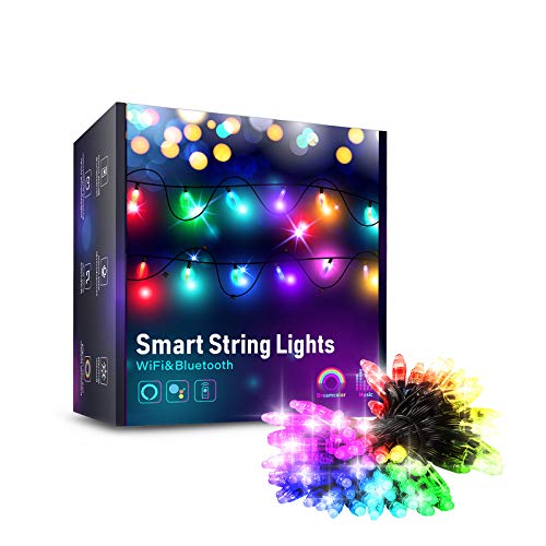 BENEXMART Tuya Guirlande lumineuse LED intelligente WiFi 5 m RVB Charge USB Alexa Google Home Control IP66 étanche Décoration d'intérieur et d'extérieur Cover