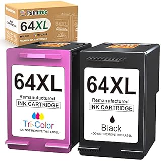 Palmtree Remanufactured Ink Cartridge Replacement for HP 64 XL 64XL to use with HP Envy Photo 7858 7155 7855 6255 7864 7158 7164, Envy 5542 Printer (1 Black, 1 Tri-Color)