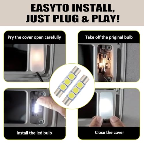 Lámpara LED para visor auto 10 piezas 28mm 12V blanca miniatura 6