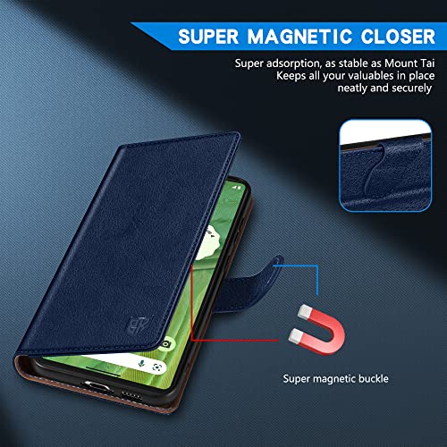 Image of ZZXX for Google Pixel 7 Wallet Case Magnetic Closure 6.3 inch,Blue
