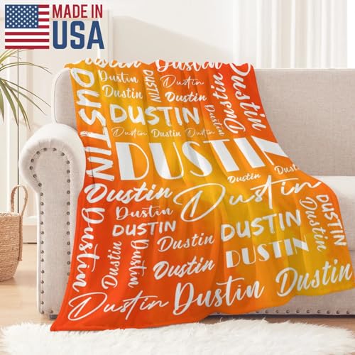 Name Blanket Personalized Name Blanket Customized Blanket with Name Text for Adult Kid Birthday Christmas Mothers Fathers Valentines Day Gift