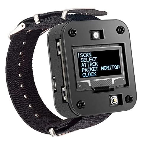 MakerFocus W i F i Test Tool ESP8266 W i F i Deauther Watch V2 DSTIKE NodeMCU ESP8266 Programmable Development Board Built in 800mAh Battery with OLED Dispaly, Wristband and 3D Printing Case