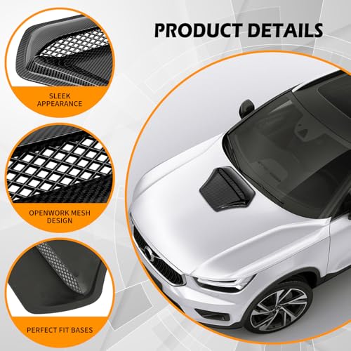 Image of DREAMOTOR Hood Scoops For Cars, Universal Hood Scoop Vents, Automotive Hood Scoops for Trucks Compatible with F150 F250 F350 Dodge Ram 1500 2500 Toyota Tundra GMC Sierra 1500 2500 Jeep Wrangler