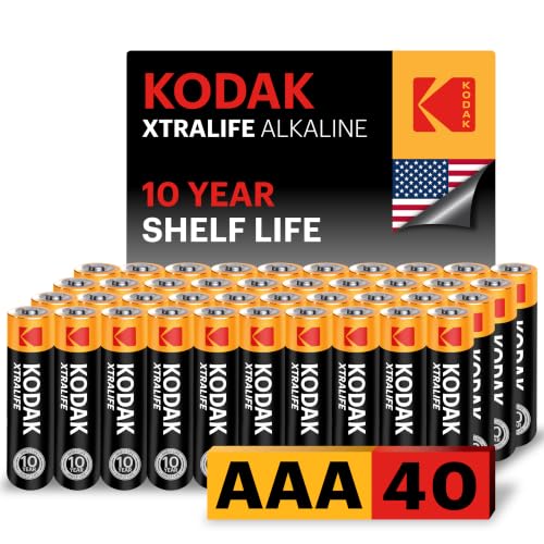 Image of KODAK AAA Alkaline Batteries (40 Pack) Triple A Battery, LR03, 1.5V