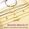 Edary Lot de 6 bracelets boho Étoiles et lune en cristal et pierres précieuses bracelet Doré perles fait à la main chaîne pour femmes et fille #3