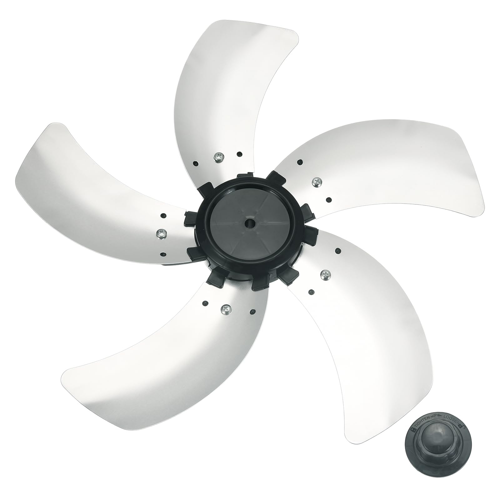 sourcing map Aluminum Fan Blades Replacement (16 Inch, Silver) 5 Leaves Fits Table Models